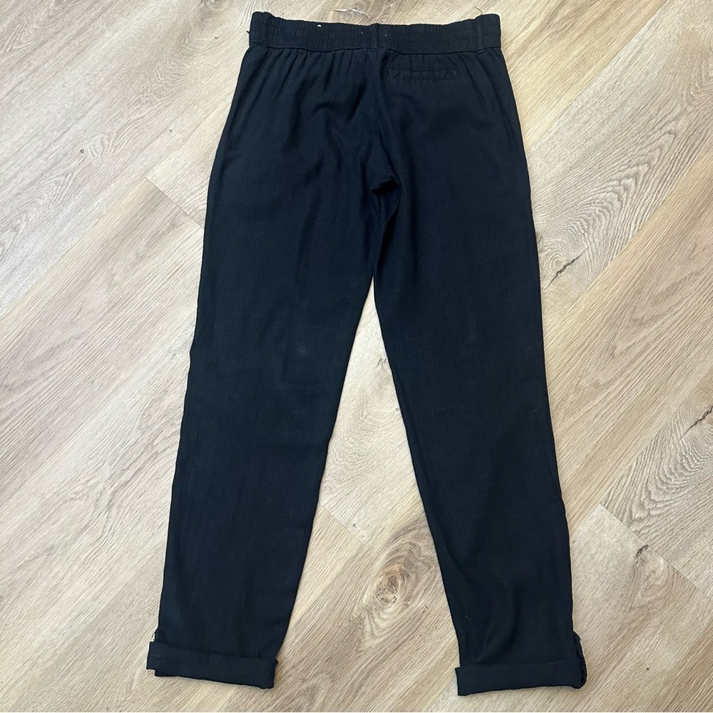 SO Black Ankle Cropped Linen Pants - Picture 2 of 6